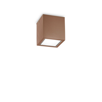 Ideal lux Techo Plafoniera da esterno in alluminio con diffusore in vetro Colore: Caffelatte