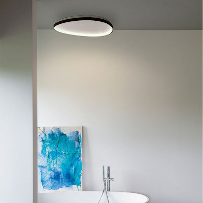 Ideal lux - Gemini - Plafoniera grande a led con struttura in metallo e diffusore in policarbonato - 1 Lampadina Led Integrato 42W - Lumen 4450 - Gradi Kelvin 3000k Luce Calda - IP20 - SKU: 32807G