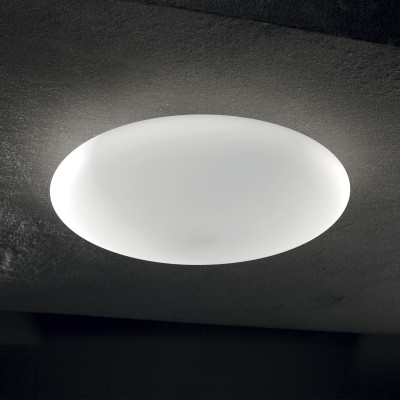 Ideal lux - Smarties - Plafoniera grande con struttura in metallo e diffusore in vetro rotondo - Colore: Bianco - 3 Lampadine E27 42W - IP20 - SKU: 032023
