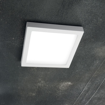 Ideal lux - Universal Square - Plafoniera led quadarata mini con struttura in acciaio e diffusore in acrilico - Colore: Bianco - 1 Lampadina Led Integrato 12W - IP20 - SKU: 13863S