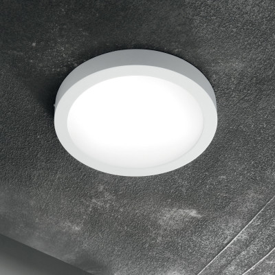 Ideal lux - Universal Round - Plafoniera led rotonda mini con struttura in acciaio e diffusore in acrilico - Colore: Bianco - 1 Lampadina Led Integrato 12W - IP20 - SKU: 13859S