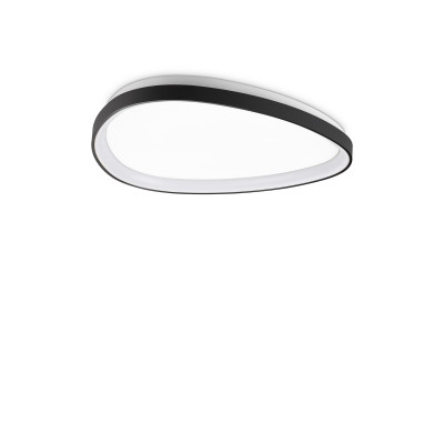 Ideal lux - Gemini - Plafoniera media a led con struttura in metallo e diffusore in policarbonato - Colore: Nero - 1 Lampadina - Led Integrato - 30W - Lumen 3600 - Gradi Kelvin 3000k Luce Calda - IP20 - SKU: 328058