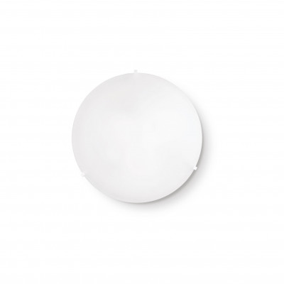 Ideal lux - Simply - Plafoniera media con diffusore in vetro sabbiato rotondo e ganci in metallo - Colore: Bianco - 3 Lampadine E27 60W - IP20 - SKU: 007984