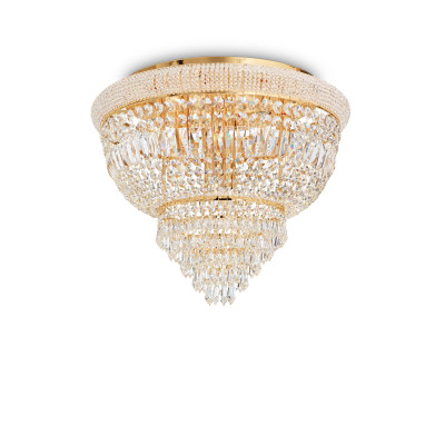 Ideal lux - Dubai - Plafoniera media in metallo e dettagli decorativi in cristallo - 6 Lampadine E14 28W - IP20 - SKU: 20718M