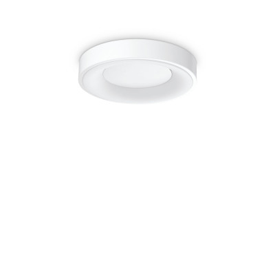 Ideal lux - Planet - Plafoniera mini a led con struttura in metallo riflettente rotonda - Colore: Bianco - 1 Lampadina - Led Integrato - 15W - Lumen 1350 - Gradi Kelvin 3000k Luce Calda - IP20 - SKU: 312323