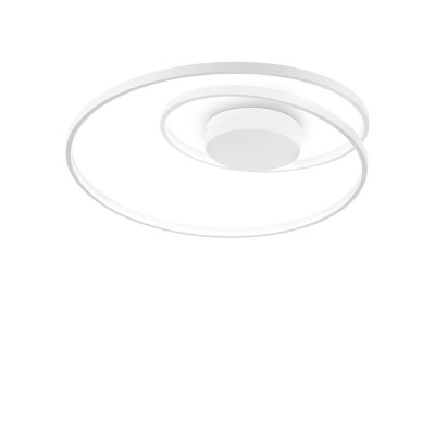 Ideal lux - Oz - Plafoniera moderna a led circolare montatura in metallo e diffusore in acrilico - Colore: Bianco - 1 Lampadina - Led Integrato - 47W - Lumen 5100 - Gradi Kelvin 3000k Luce Calda - IP20 - SKU: 253688