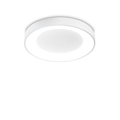 Ideal lux - Planet - Plafoniera piccola a led con struttura in metallo riflettente rotonda - Colore: Bianco - 1 Lampadina - Led Integrato - 20W - Lumen 1850 - Gradi Kelvin 3000k Luce Calda - IP20 - SKU: 312347