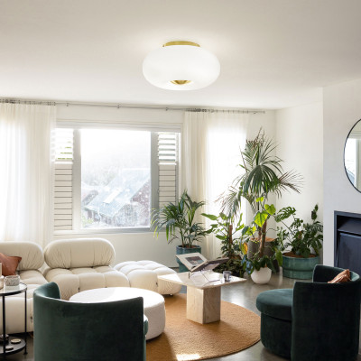 Ideal lux - Arizona - Plafoniera piccola con struttura in metallo e diffusore in vetro satinato - Colore: Bianco - 2 Lampadine GX53 9W - IP20 - SKU: 214498