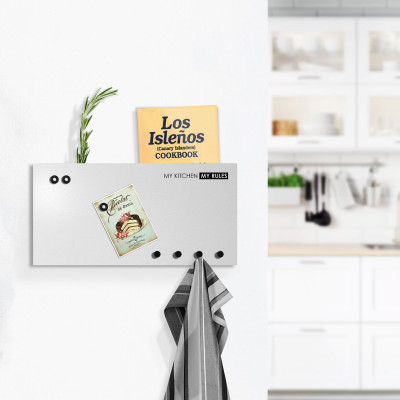  Design Object - Portapresine da parete con lavagna magnetica e portaricette "MY KITCHEN" - SKU: IT303 