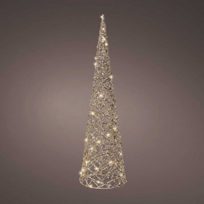  Kaemingk - Albero di natale in metallo a cono con micro led - Colore: Oro - SKU: 489650 