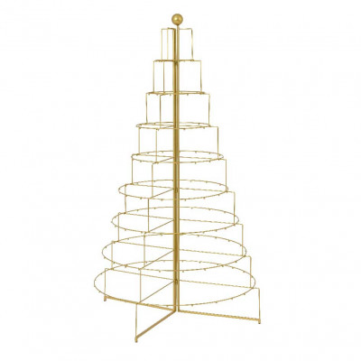  Kaemingk - Albero di natale in metallo verniciato con ganci per addobbi - Colore: Oro - SKU: 519214 