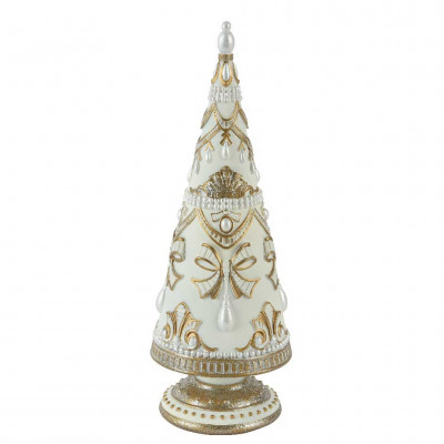  Kaemingk - Albero in poliresina - Colore: Bianco/Oro - SKU: 398537 
