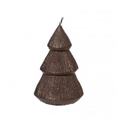  Kaemingk - Candela natalizia in paraffina a forma di albero di natale glitterato - Colore: Marrone Scuro - SKU: 207662/MARRONE 