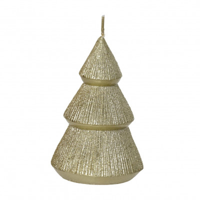  Kaemingk - Candela natalizia piccola in paraffina a forma di albero di natale glitterato - Colore: Oro - SKU: 207663/ORO 