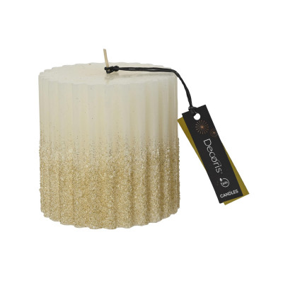  Kaemingk - Candela per decorazione tavola natalizia glitterata - Colore: Bianco - SKU: 212549 