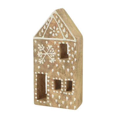  Kaemingk - Casetta in legno alta naturale con decorazione all'henné - Colore: Marrone Chiaro - SKU: 708629/ALTO 