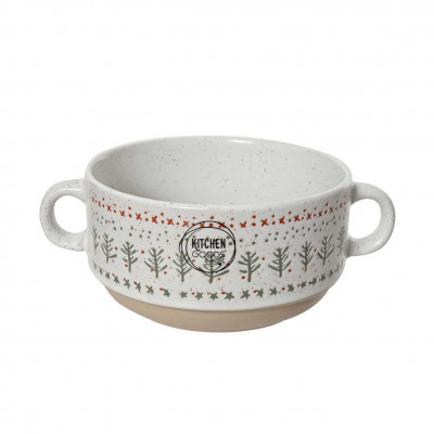  Kaemingk - Ciotola rotonda in gres a tema natalizio - Colore: Multicolore - SKU: 708265 