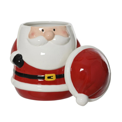  Kaemingk - Contenitore in dolomite con coperchio forma babbo natale - Colore: Rosso - SKU: 463373 