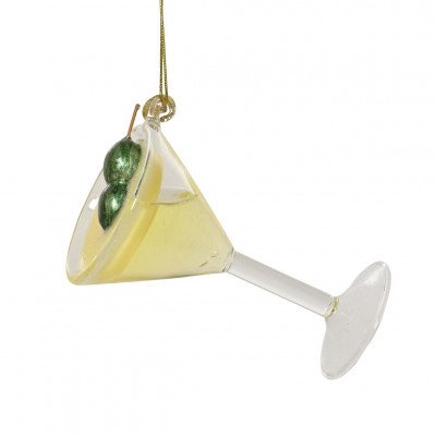 Kaemingk Decorazione albero di natale bicchiere cocktail in vetro Colore: Giallo