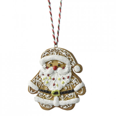 Kaemingk - Pan Di Zenzero - Decorazione albero di natale con Babbo pan di zenzero - Colore: Multicolore - SKU: 537874/BABBO