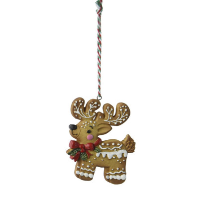 Kaemingk - Pan Di Zenzero - Decorazione albero di natale con Renna pan di zenzero - Colore: Multicolore - SKU: 537874/RENNA