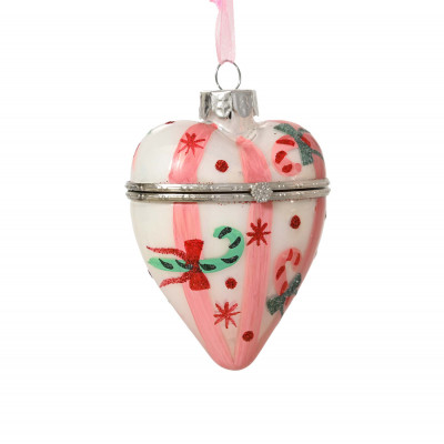 Kaemingk Decorazione albero di natale cuore in vetro rosa Colore: Rosa