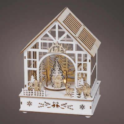Kaemingk - Decorazione con casetta di babbo natale con led - Colore: Multicolore - SKU: 489622