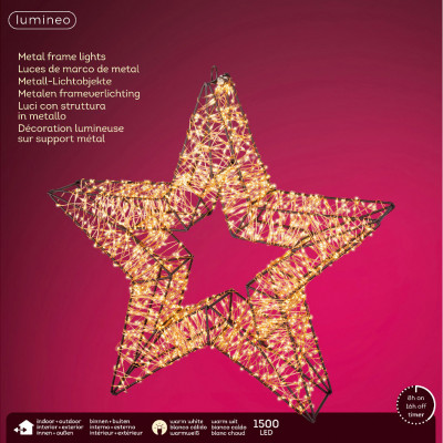  Kaemingk - Decorazione LED stella - Colore: Rame/Bianco - SKU: 496474 