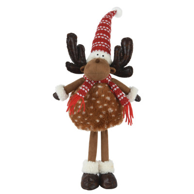  Kaemingk - Decorazione natalizia cervo in poliester in piedi - Colore: Marrone - SKU: 537927 