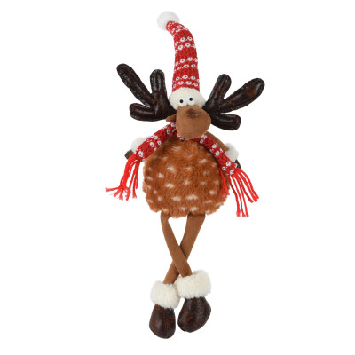  Kaemingk - Decorazione natalizia cervo in poliestere in piedi con gambe penzolanti - Colore: Multicolore - SKU: 537930 