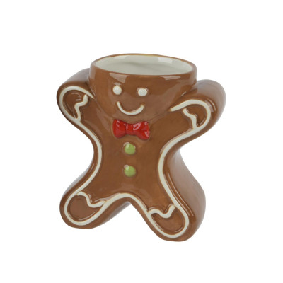  Kaemingk - Ginger bread - Decorazione natalizia con vaso in dolomite con fiocco - Colore: Multicolore - SKU: 535929/FIOCCO 