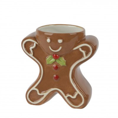  Kaemingk - Ginger bread - Decorazione natalizia con vaso in dolomite con vischio - Colore: Multicolore - SKU: 535929/VISCHIO 