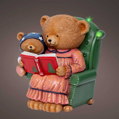  Kaemingk - Decorazione natalizia scenario a LED effetto lampeggiante con mamma orsa - Colore: Multicolore - SKU: 488258 