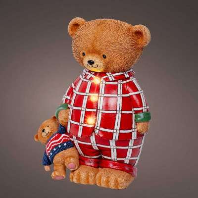  Kaemingk - Decorazione natalizia scenario a LED effetto lampeggiante con orsetto - Colore: Multicolore - SKU: 488257 