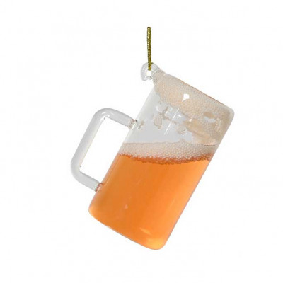  Kaemingk - Decorazione per albero di natale con brocca di birra in vetro - Colore: Ambra - SKU: 129716/BROCCA 