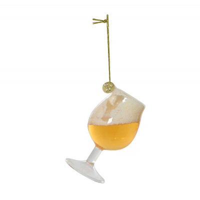  Kaemingk - Decorazione per albero di natale con calice di birra in vetro - Colore: Giallo - SKU: 129716/CALICE 