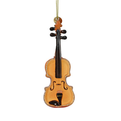 Kaemingk - Decorazione per albero di natale con violino in vetro - Colore: Arancione - SKU: 122261/ARANCIONE