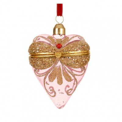  Kaemingk - Decorazione per albero di natale cuore in vetro - Colore: Rosa - SKU: 071175/ROSA 
