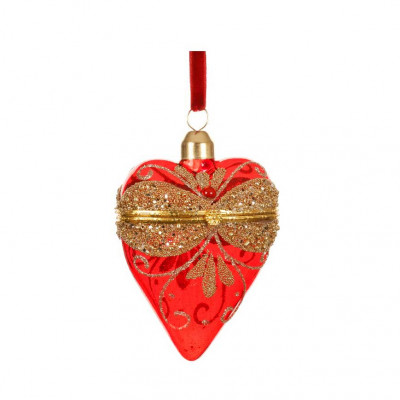  Kaemingk - Decorazione per albero di natale cuore in vetro - Colore: Rosso - SKU: 071175/ROSSO 