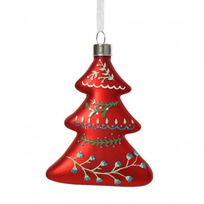  Kaemingk - Decorazione per albero di natale in vetro - Colore: Rosso - SKU: 129614/ROSSO 