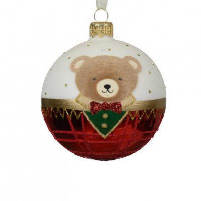  Kaemingk - Decorazione per albero di natale orsetto in vetro - Colore: Rosso - SKU: 053195/ROSSO 