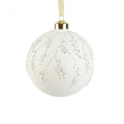  Kaemingk - Decorazione per albero di natale pallina in vetro d.15 - Colore: Bianco - SKU: 071415/BIANCO 