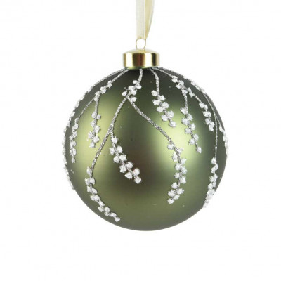  Kaemingk - Decorazione per albero di natale pallina in vetro d.15 - Colore: Verde - SKU: 071415/VERDE 