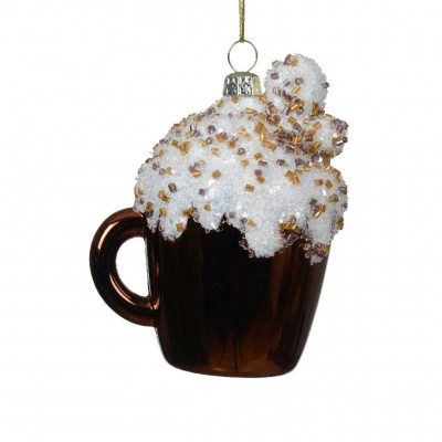 Kaemingk - Decorazione per albero di natale tazza con cappuccino - Colore: Bronzo - SKU: 027539/SCURO 