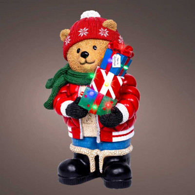  Kaemingk - Desocrazione natalizia con Orso a LED in resina per interni - Colore: Multicolore - SKU: 487886 