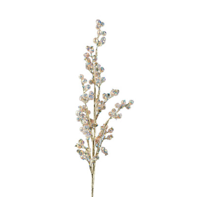  Kaemingk - Fiore articiale con rametto in schiuma glitterato - Colore: Pesca - SKU: 730098 