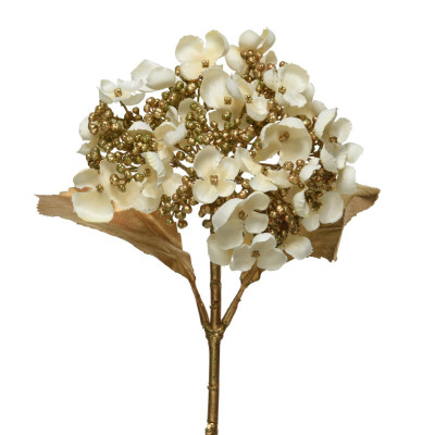  Kaemingk - Fiore articiale con ramo di ortensia - Colore: Crema - SKU: 221774 
