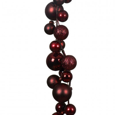  Kaemingk - Ghirlanda con palline - Colore: Bordeaux - SKU: 029978 