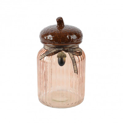  Kaemingk - Giara in vetro con forma di ghianda - Colore: Marrone - SKU: 524116 