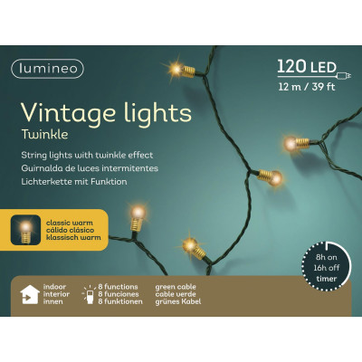  Kaemingk - Luci bianche con 120 LED vintage - SKU: 489562 